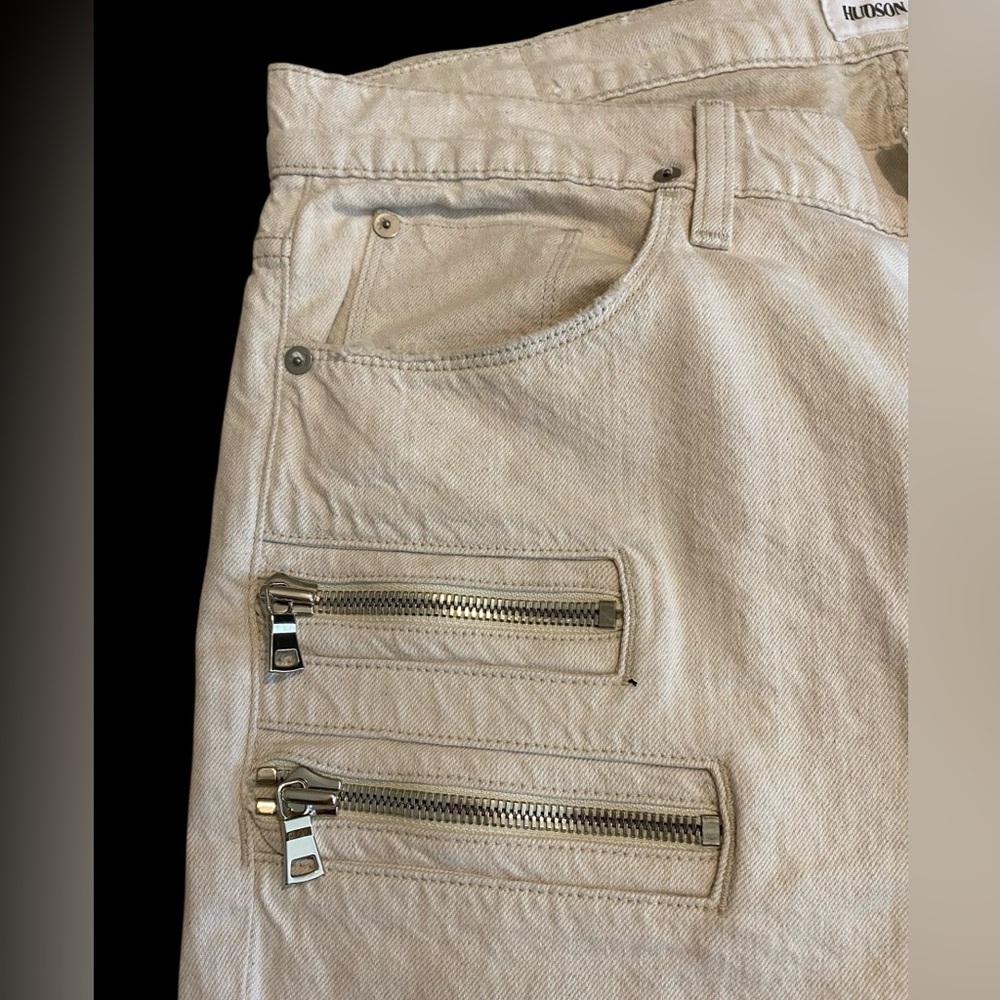 HUDSON | Men's Hudson Broderick Button Up jean Front Zip Linen Jeans NWT 36x33 - Picture 7 of 13